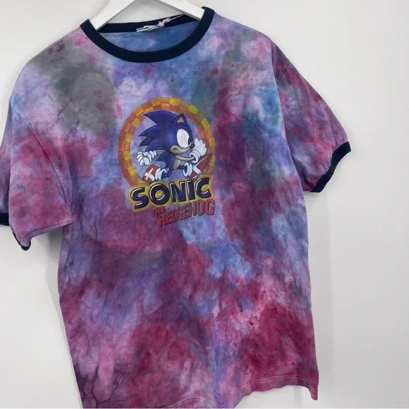 Sonic The Hedgehog Tie Dye Short Sleeve Shirt Size Large - Picture 2 of 5
